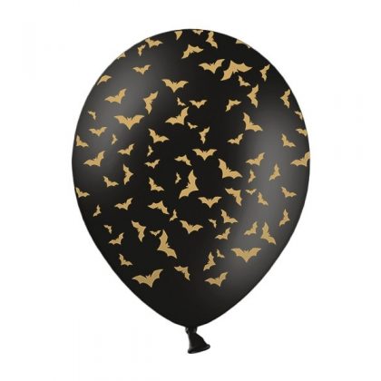 Balon lateksowy 14" w nietoperze czarno-złoty halloween gotham city strachy balony z helem poznań