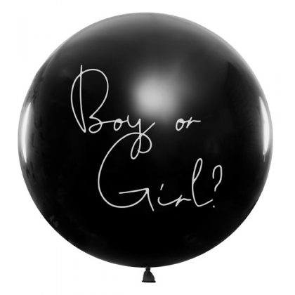 Balon lateksowy olbrzym niespodzianka boy or girl z konfetti gender reveal party ujawnienie płci dziecka baby shower balony z helem poznań