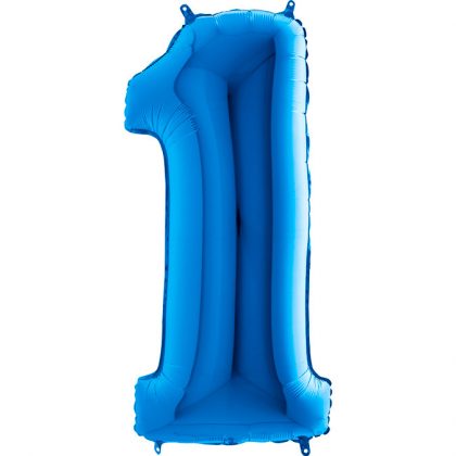Balon Niebieski Balon Cyfra 1 Grabo Mocny Balon Foliowy Duża Cyfra 1 100cm 42 Cale Balony Z Helem Poznań