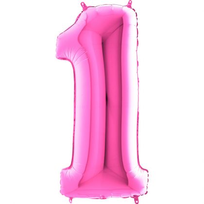 Balon Różowy Balon Cyfra 1 Grabo Mocny Balon Foliowy Duża Cyfra 1 100cm 42 Cale Balony Z Helem Poznań