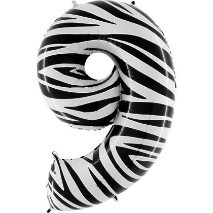 Balon Zebra Zebraloons Wyjątkowy Balon Cyfra 9 Grabo Mocny Balon Foliowy Duża Cyfra 9 100cm 40 Cali Balony Z Helem Poznań
