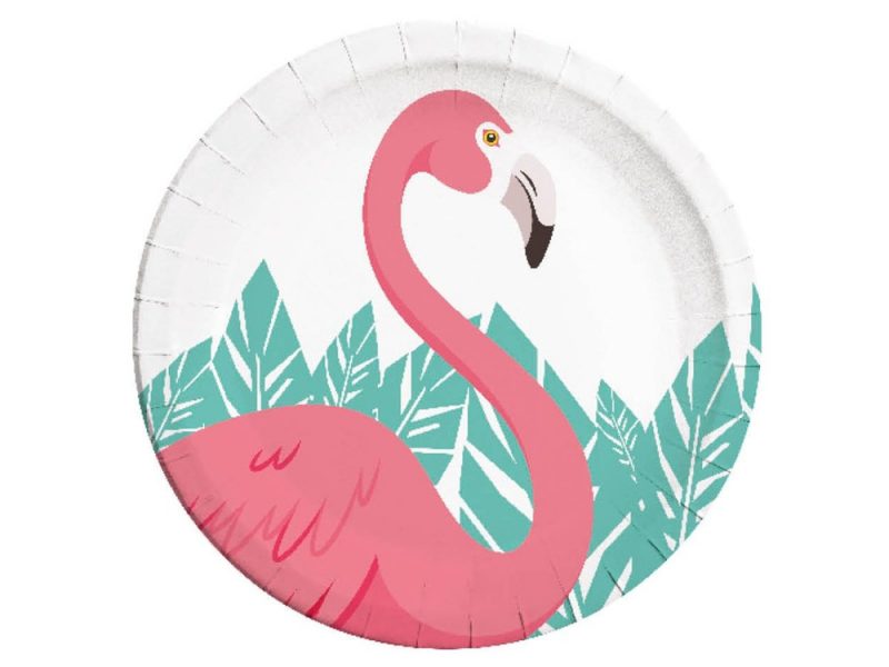 talerzyki flamingo talerzyki imprezowe z flamingiem śmieszne talerzyki imprezowe balony z helem poznań kolekcja flaming