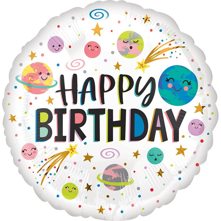 Balon Happy Birthday “Szczęśliwy Kosmos” – balon urodzinowy