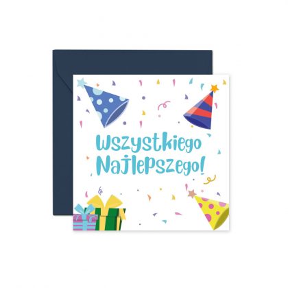 Kartka Na Urodziny Urodzinowa Kartka Kolorowa Kartka Z Koperta Balony Z Helem Poznan