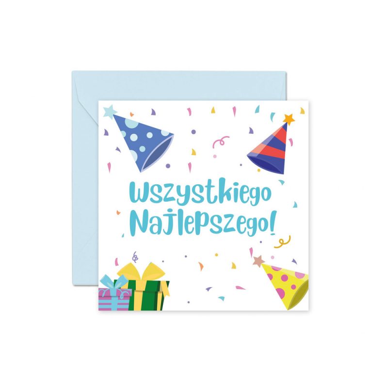 Niebieska Kartka Urodzinowa Kartka Na Urodziny Kartki Na Urodziny Dla Dzieci Kartka Urodzinowa Z Koperta Balony Z Helem Poznan