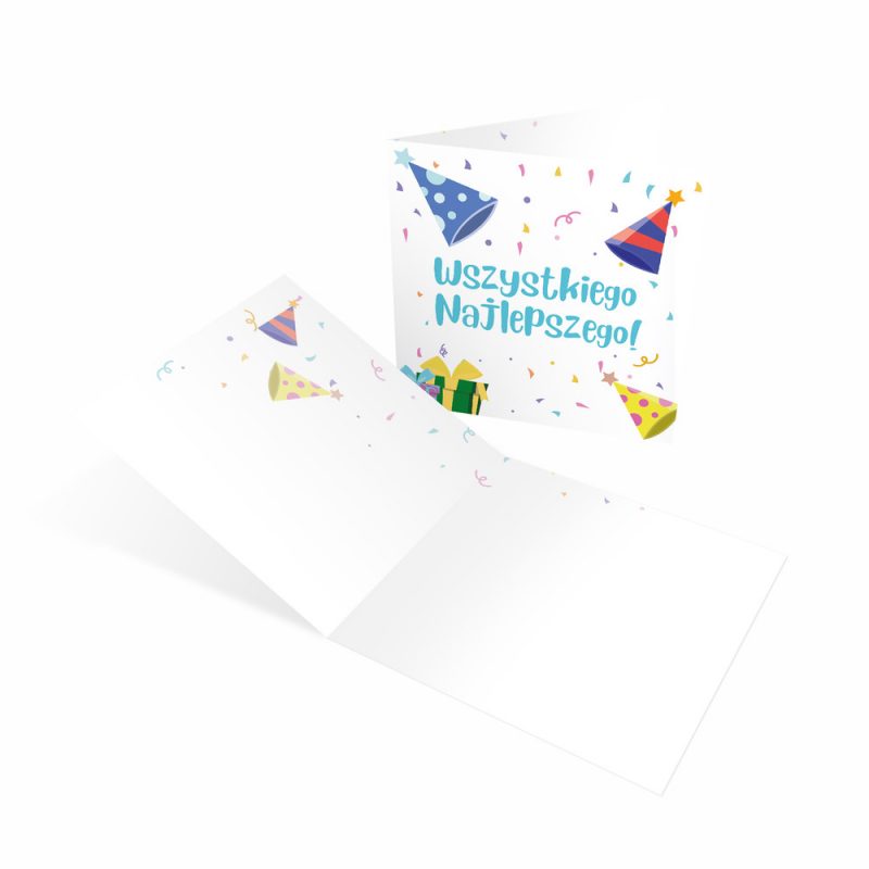 Niebieska Kartka Urodzinowa Kolorowa Kartka Na Urodziny Kartki Na Urodziny Dla Dzieci Kartka Urodzinowa Z Koperta Balony Z Helem Poznan
