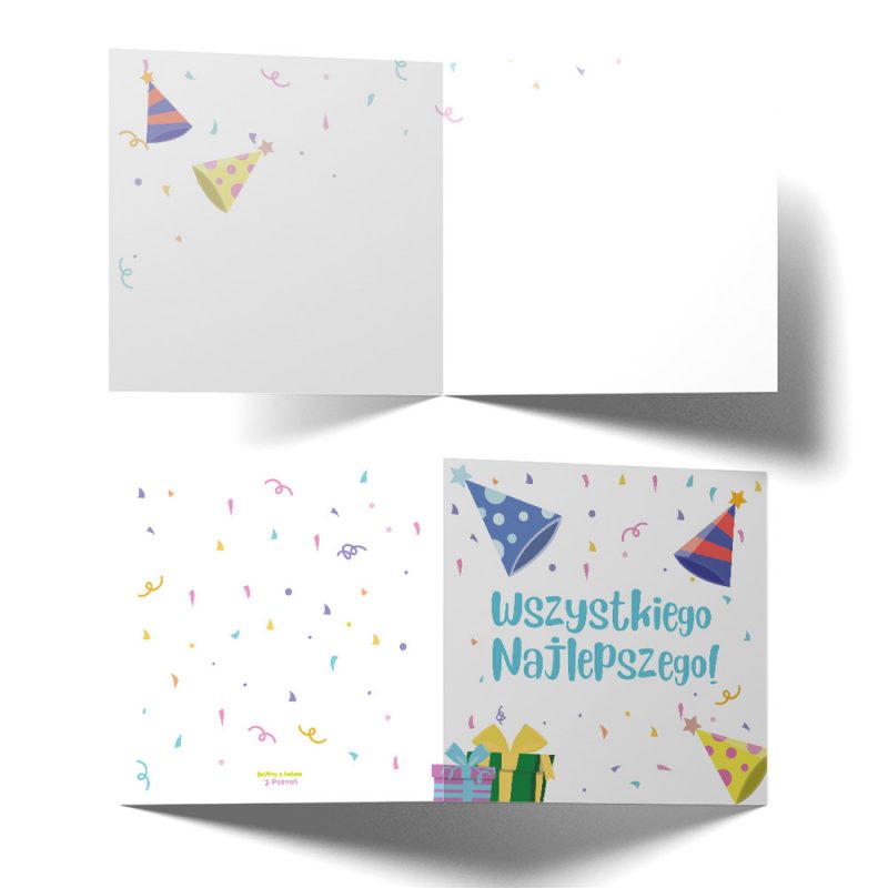 Niebieska Kartka Urodzinowa Wszystkiego Najlepszego Kartka Na Urodziny Kartki Na Urodziny Dla Dzieci Kartka Urodzinowa Z Koperta Balony Z Helem Poznan