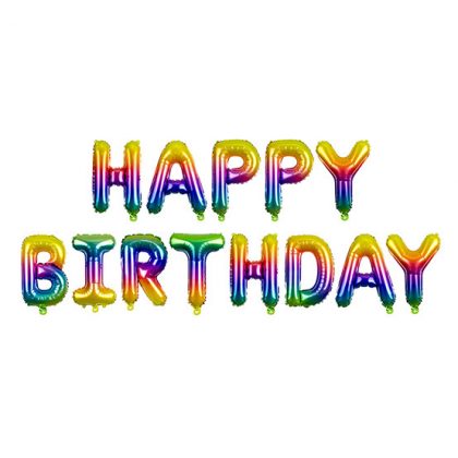 Napis Happy Birthday Kolorowy Napis Napis Happy Birthday Na Tort Balon Napis Balon Tecza Napis Happy Birthday Balony Napis Kolorowy
