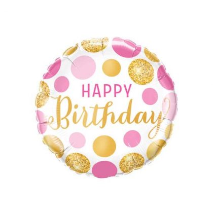 Balon Foliowy Na Hel Balon Happy Birthday Balon Na Urodziny Balon Urodzinowy Balon Confetti Pink Różowy Złoty Balon Dla Dziewczyny