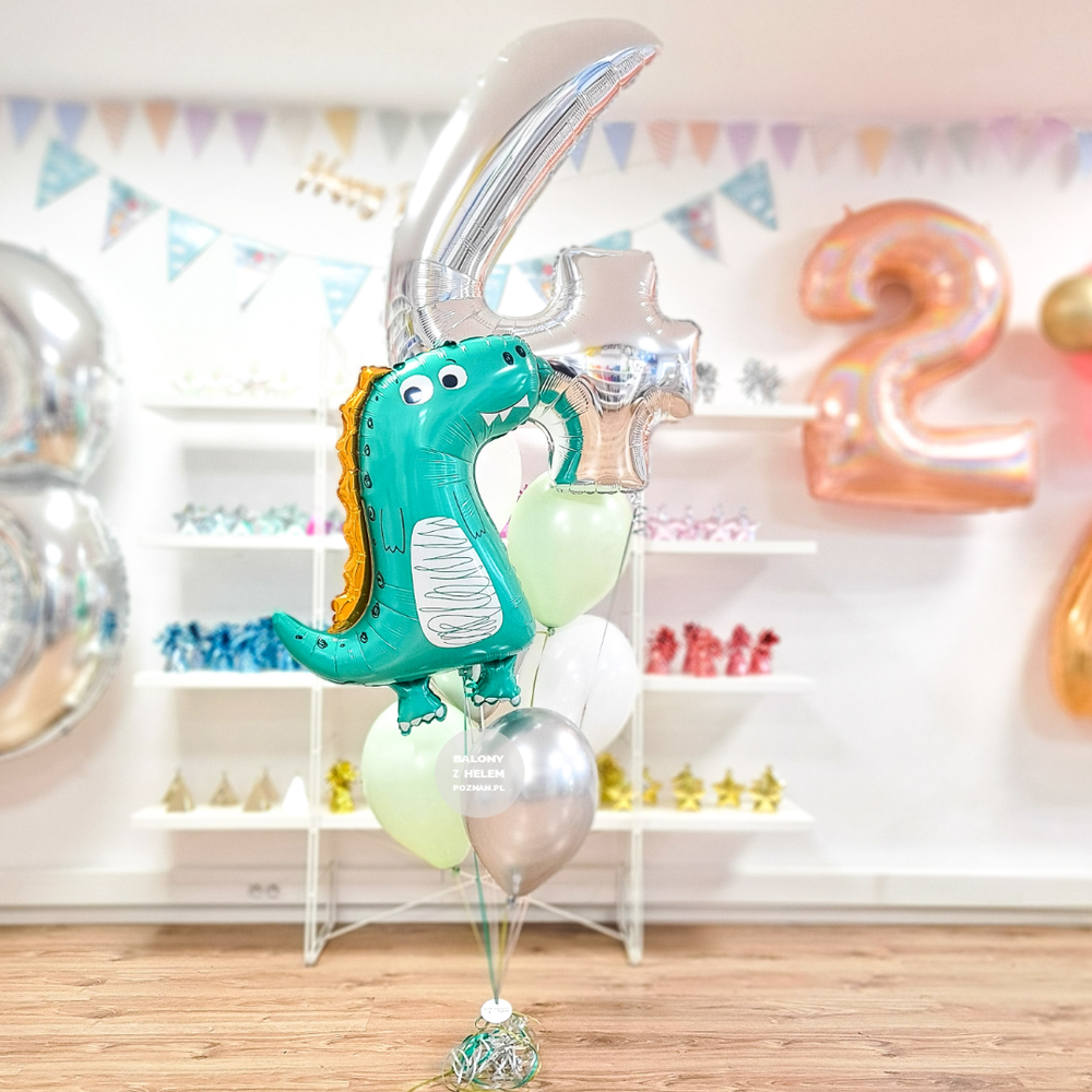 Bukiet balonów DINO na urodziny – dinozaur dla dzieci