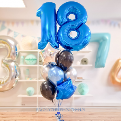 prezent dla chłopaka bukiet z balonów night blue prezent urodzinowy balony z helem bukiet balonów dekoracje balonowe